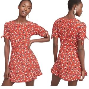 Faithfull the Brand Red and White Floral Dress size 6